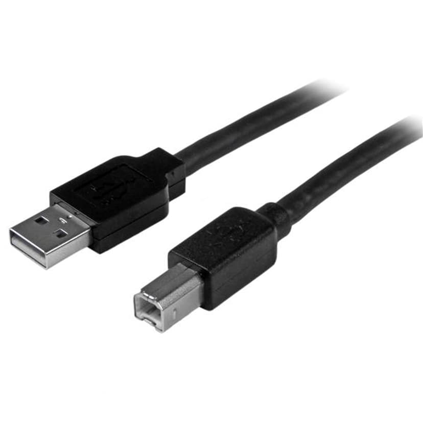Startech Active USB 2.0 M/M 15m USB-A USB-B Gjuten aluminium, Svart