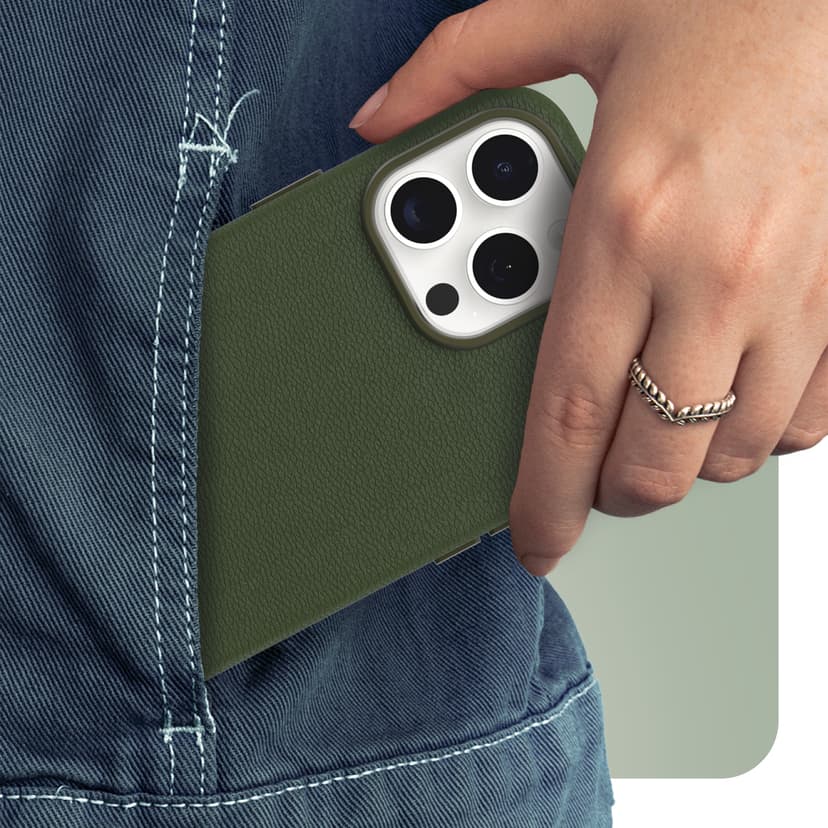 Otterbox Symmetry Series Cactus Leather MagSafe iPhone 15 Pro Max Grønn