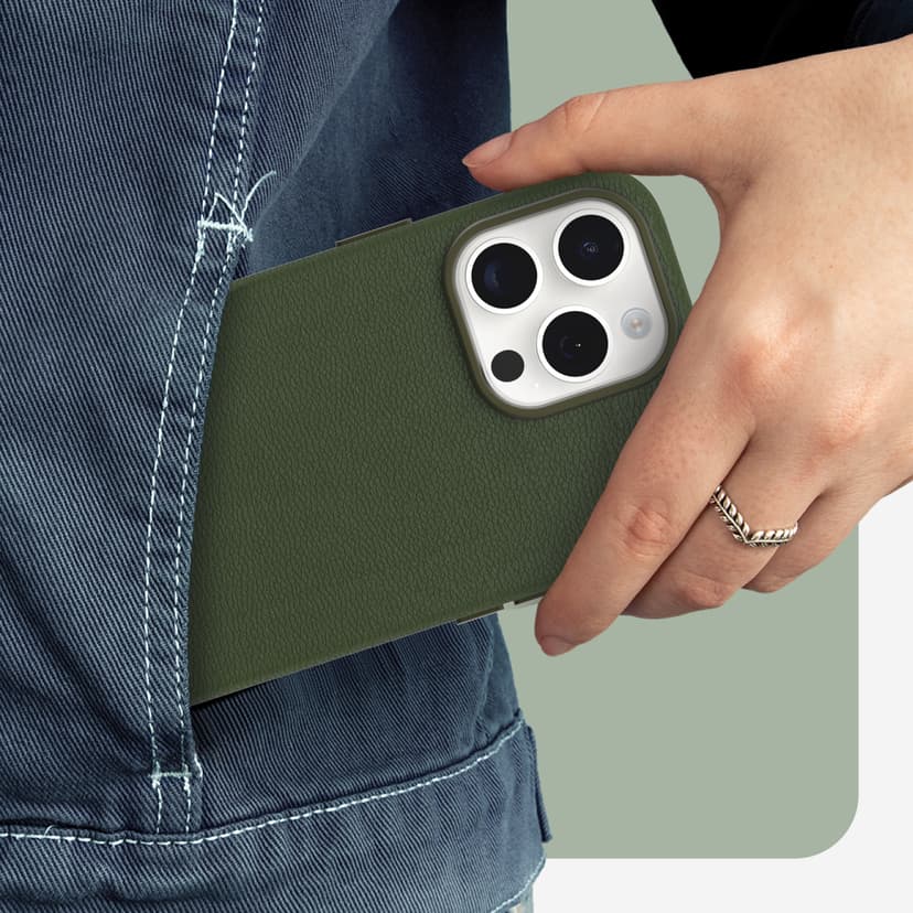 Otterbox Symmetry Series Cactus Leather MagSafe iPhone 15 Pro Max Grön