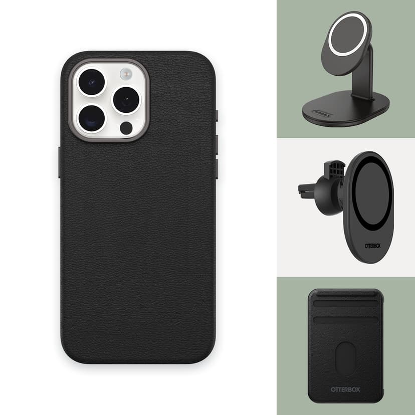 Otterbox Symmetry Series Cactus Leather MagSafe iPhone 15 Pro Max Svart