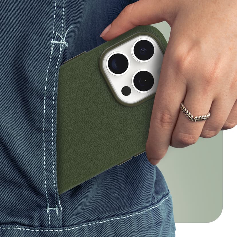 Otterbox Symmetry Series Cactus Leather MagSafe iPhone 15 Pro Grön
