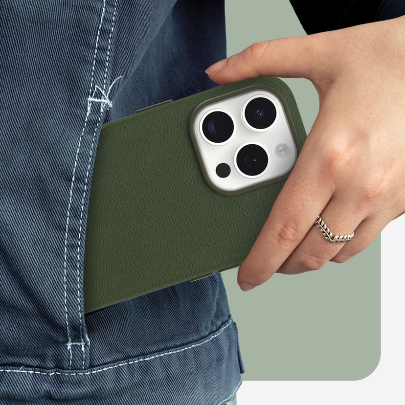 Otterbox Symmetry Series Cactus Leather MagSafe iPhone 15 Pro Grønn