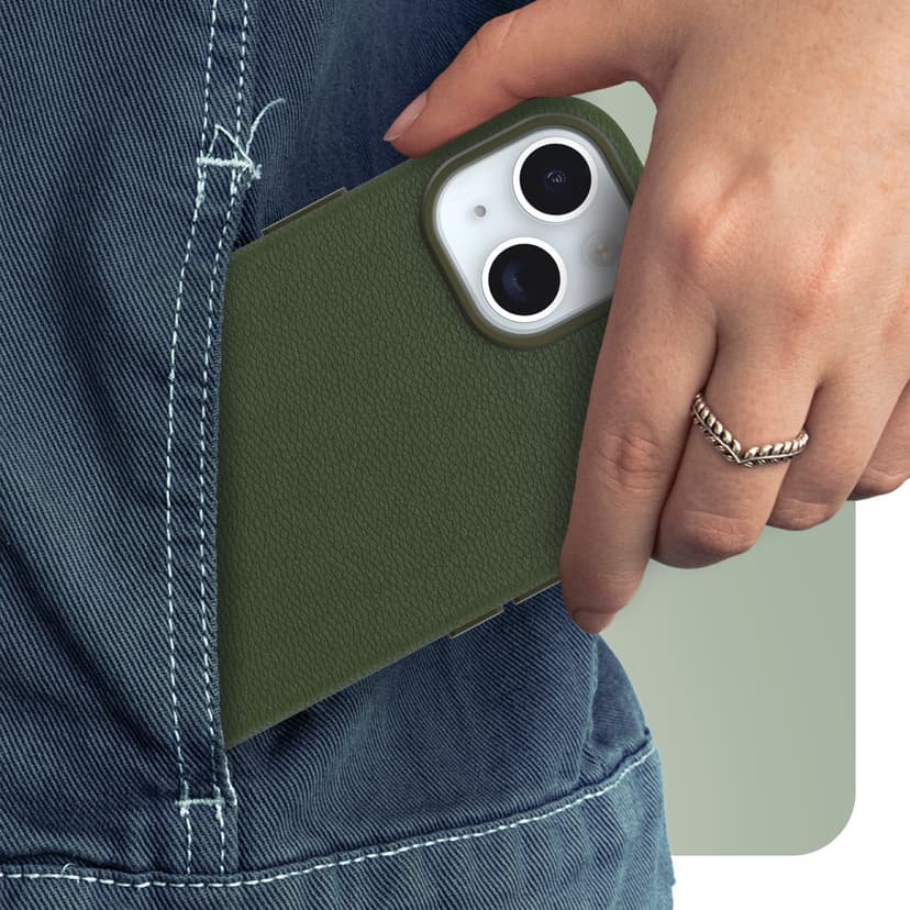 Otterbox Symmetry Series Cactus Leather MagSafe iPhone 15 Grønn