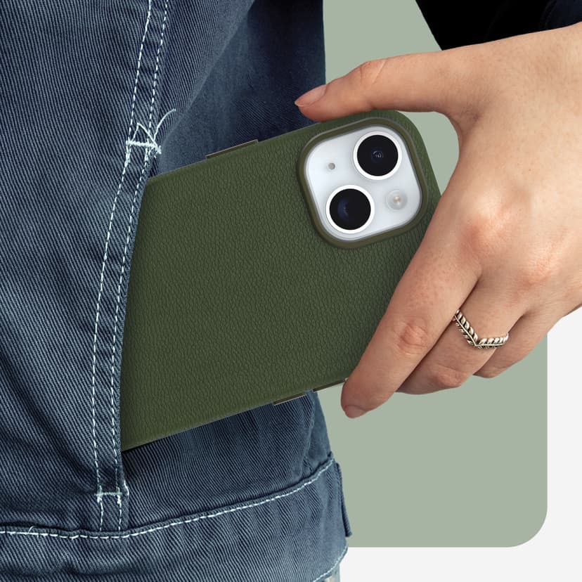 Otterbox Symmetry Series Cactus Leather MagSafe iPhone 15 Grøn