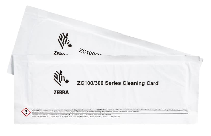 Zebra Cleaning Card Kit (improved) 2pcs - ZC100/300