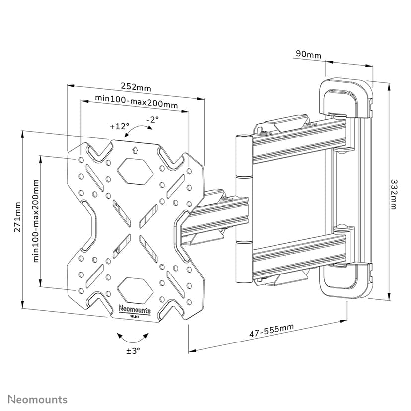 Neomounts LEVEL - WL40S-850BL12 TV-beugel voor 32-55" scherm