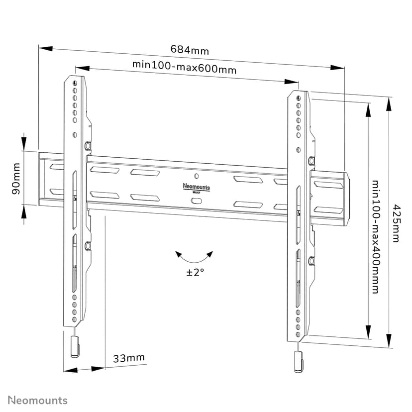 Neomounts LEVEL - WL30S-850BL16 TV-beugel 40-82"