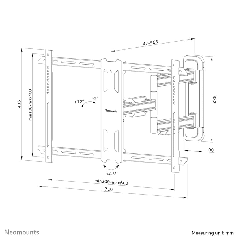 Neomounts LEVEL - WL40S-850BL16 TV-beugel voor 40-70" scherm