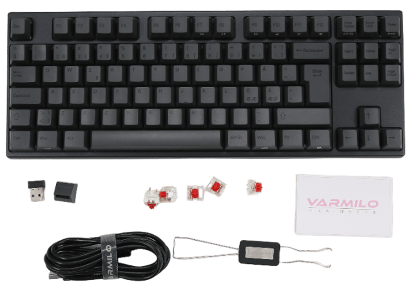 Varmilo Charcoal V3 - TKL Trådbunden och trådlös Gateron G Pro 3.0 Red Nordisk