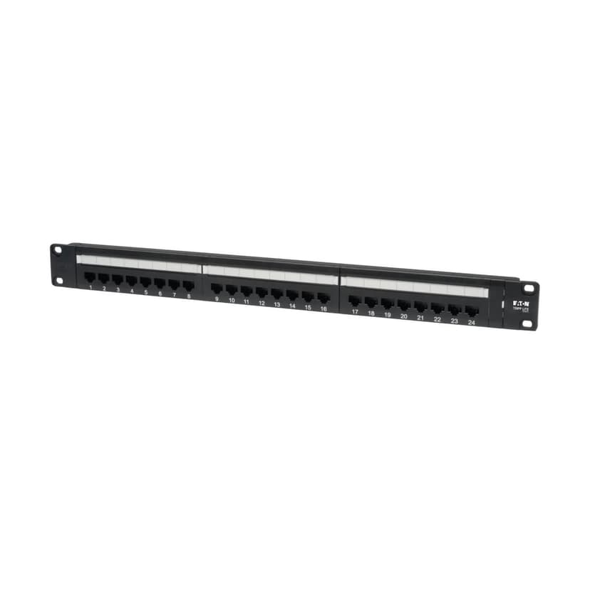 Eaton 24-Port 1U 19" Patch Panel Cat6 Svart Cat 6, Cat 6A, Cat 6e 1U