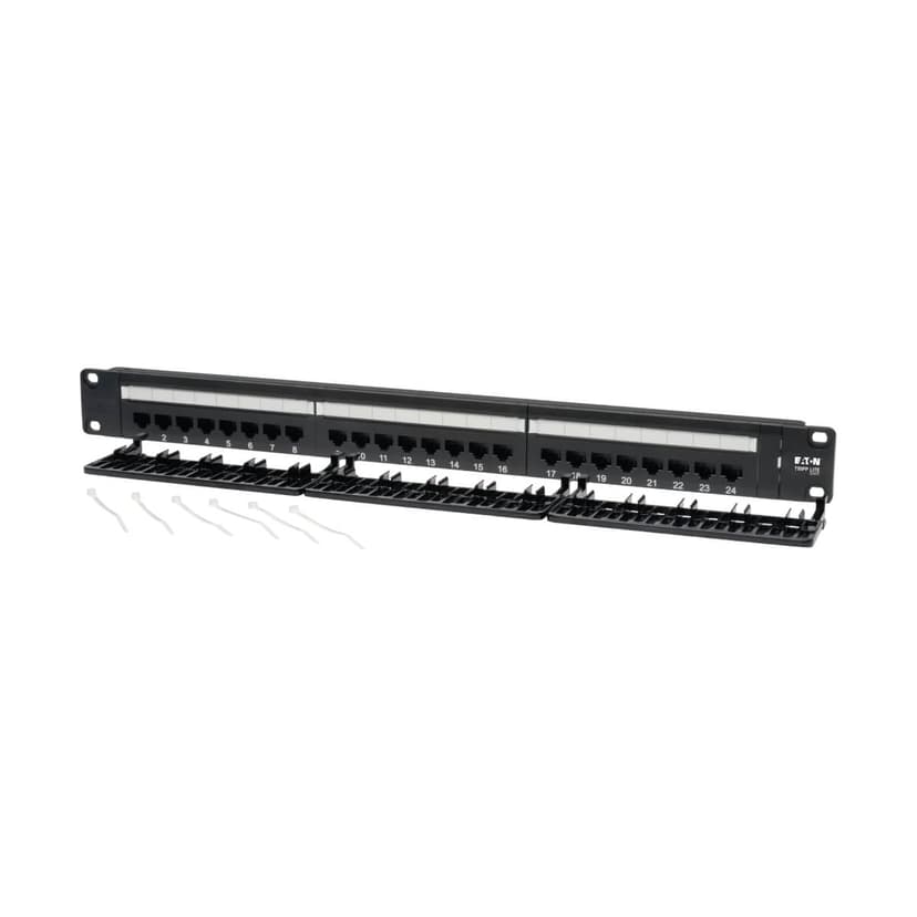 Eaton 24-Port 1U 19" Patch Panel Cat6 Svart Cat 6, Cat 6A, Cat 6e 1U