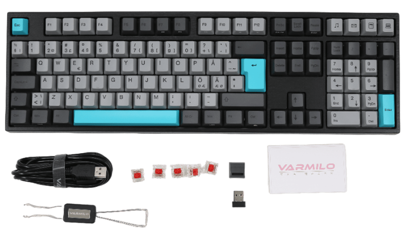 Varmilo Moonlight V3 Ledning & Trådløs Gateron G Pro 3.0 Red Nordisk
