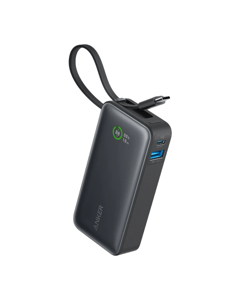 Anker 545 Nano Powerbank 10000mAh PD30W Inbyggd USB-C Kabel 10000mAh Svart