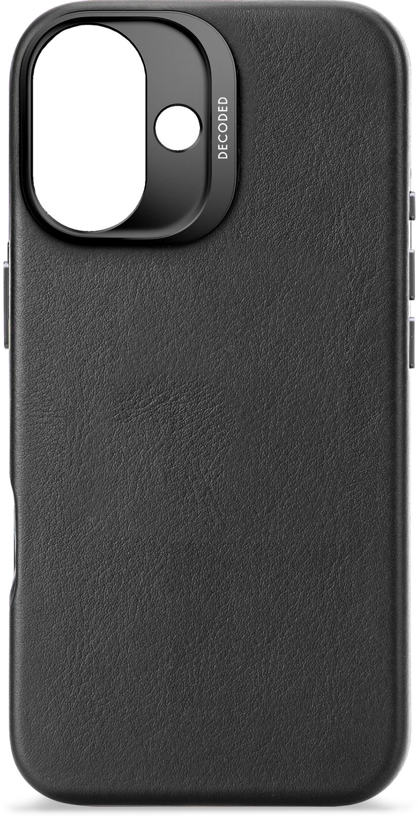 Decoded Leather Backcover iPhone 16 Svart