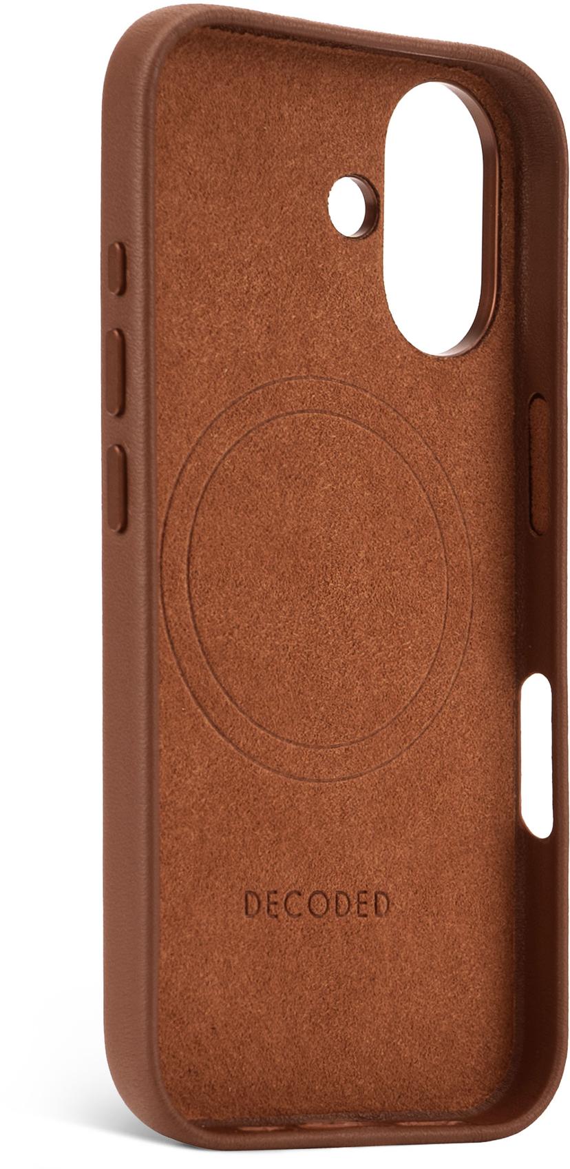 Decoded Leather Backcover iPhone 16 Tan