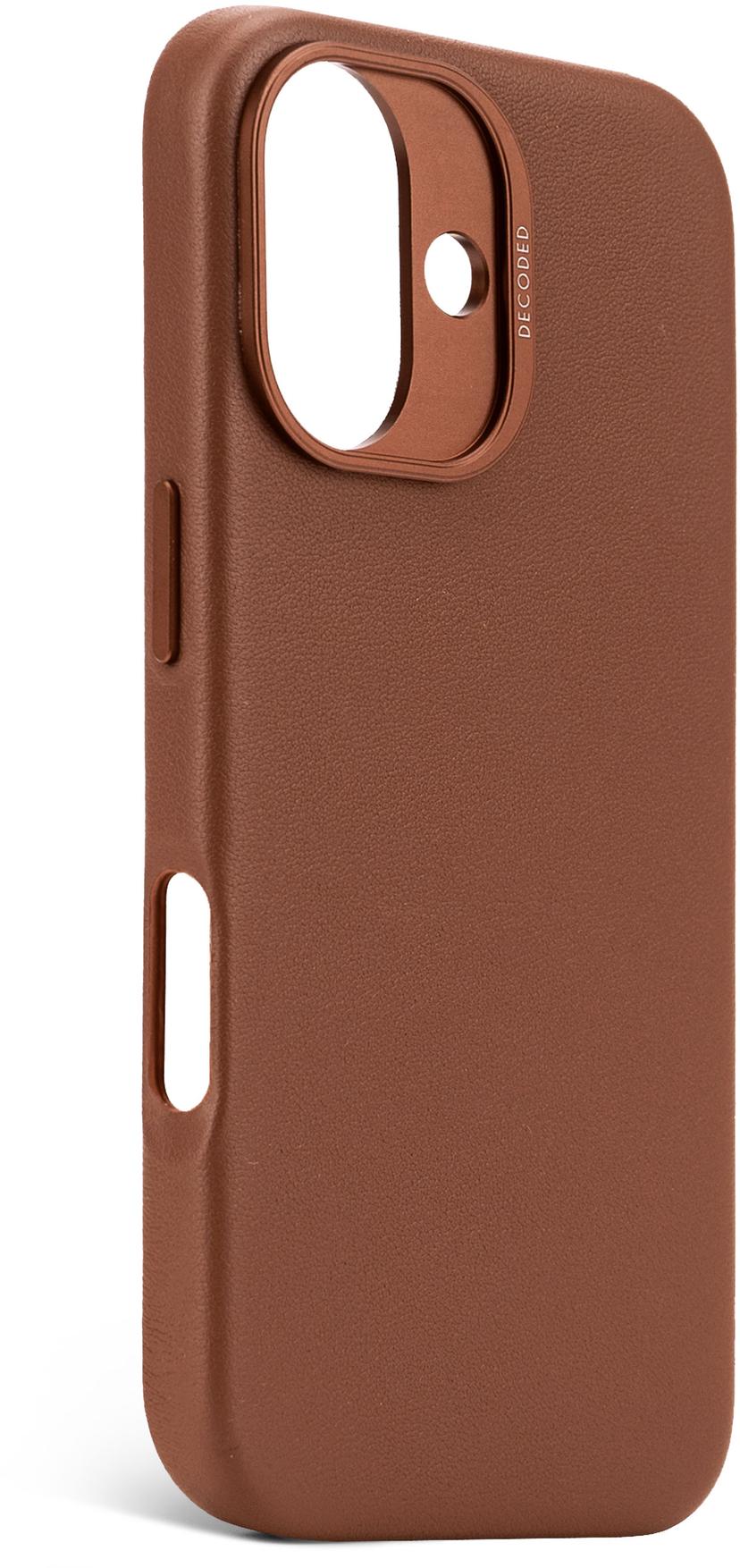 Decoded Leather Backcover iPhone 16 Tan (gul-brun)