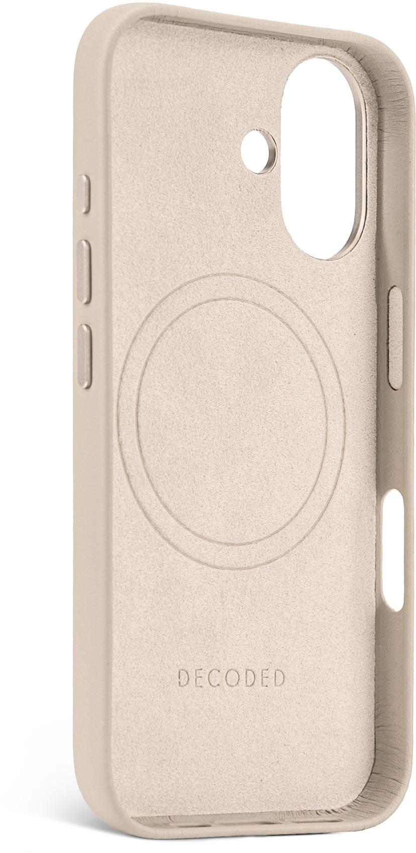 Decoded Leather Backcover iPhone 16 Harmaa