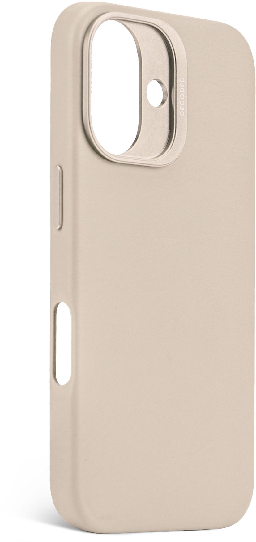 Decoded Leather Backcover iPhone 16 Harmaa