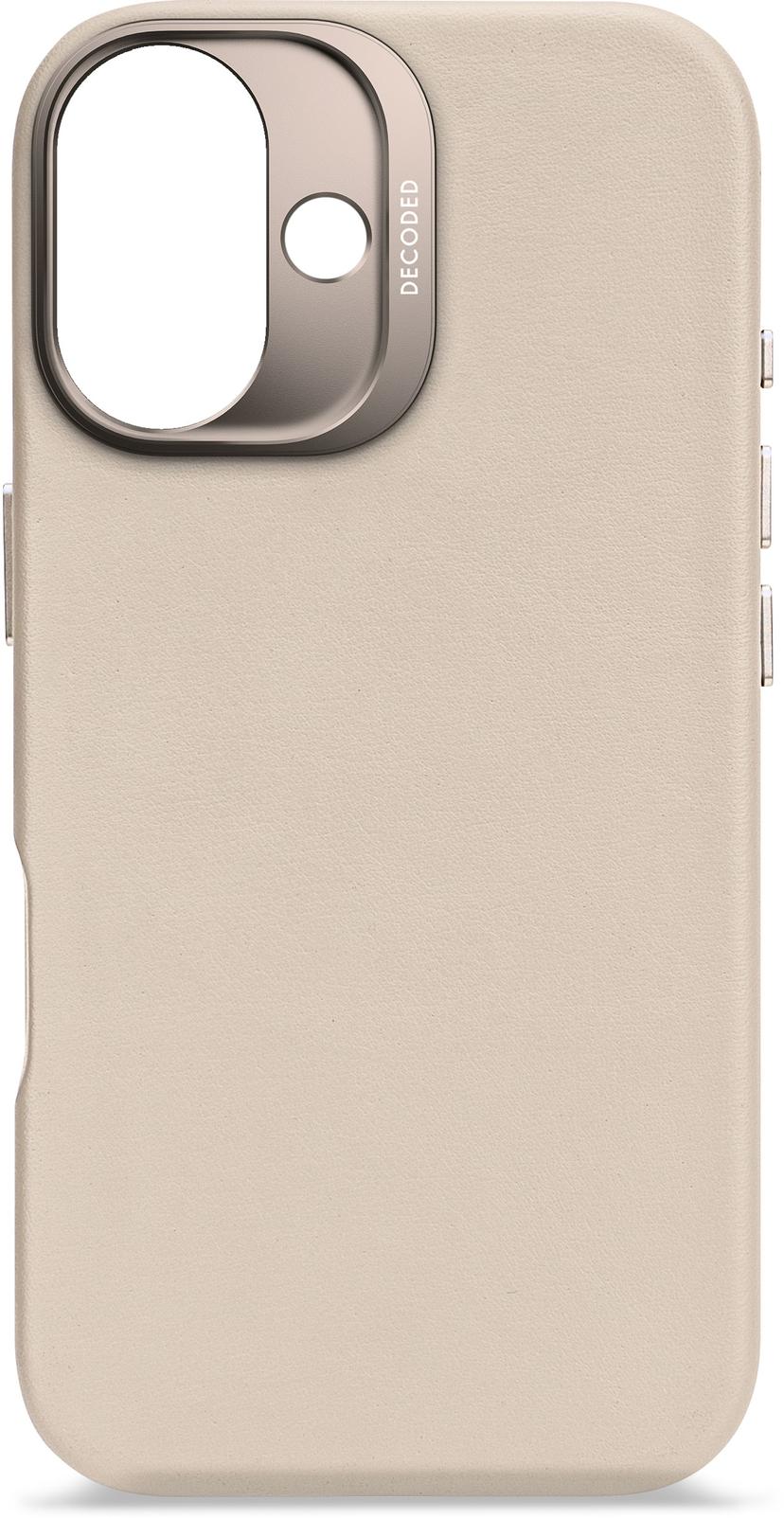 Decoded Leather Backcover iPhone 16 Grå