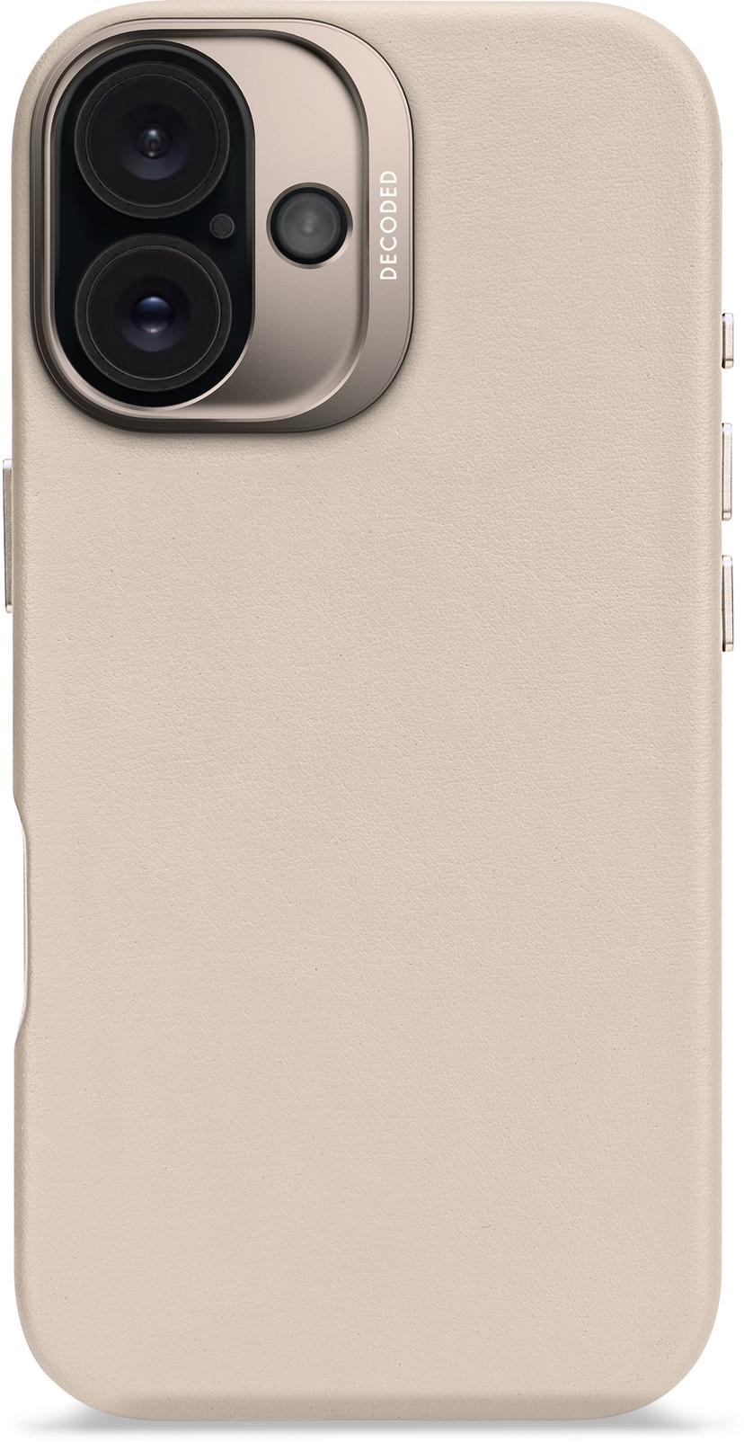 Decoded Leather Backcover iPhone 16 Harmaa