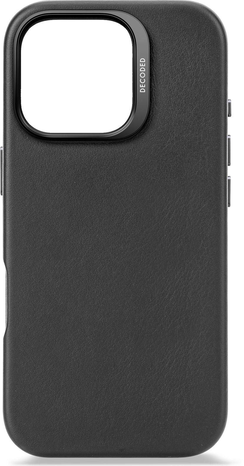 Decoded Leather Backcover iPhone 16 Pro Musta