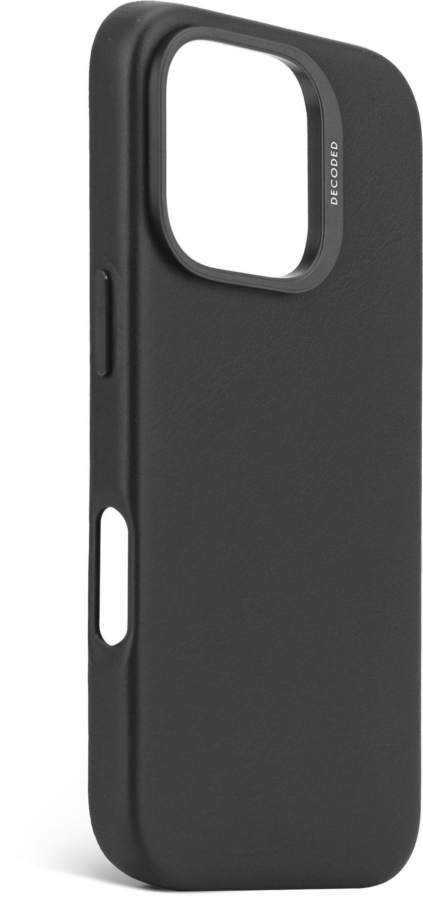 Decoded Leather Backcover iPhone 16 Pro Svart