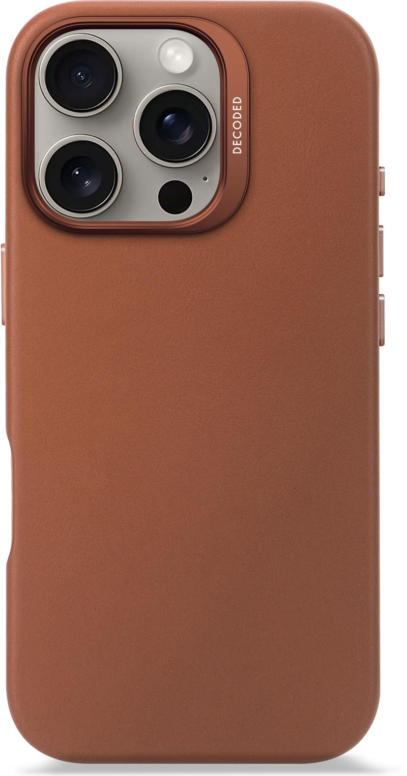 Decoded Leather Backcover iPhone 16 Pro Tan