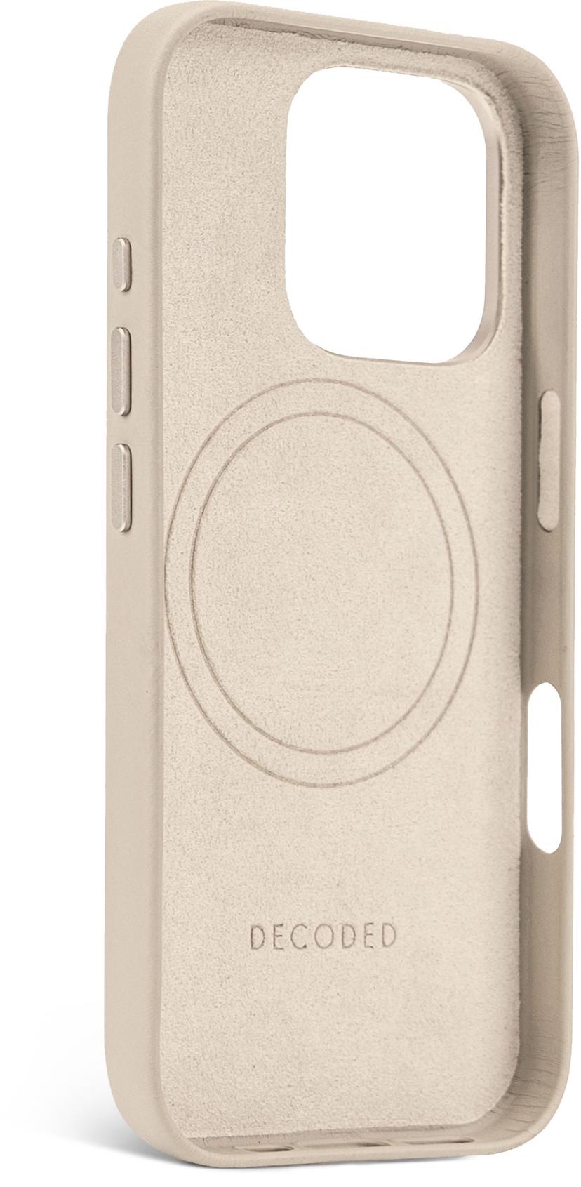 Decoded Leather Backcover iPhone 16 Pro Beige