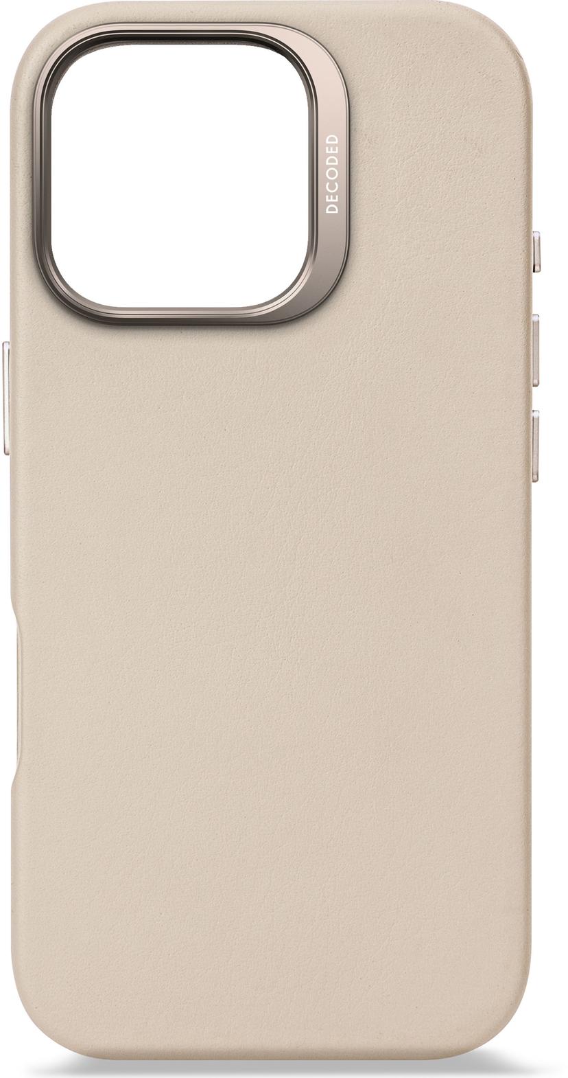 Decoded Leather Backcover iPhone 16 Pro Beige