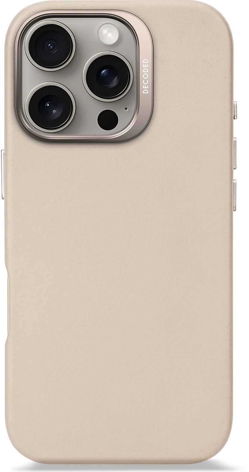 Decoded Leather Backcover iPhone 16 Pro Beige