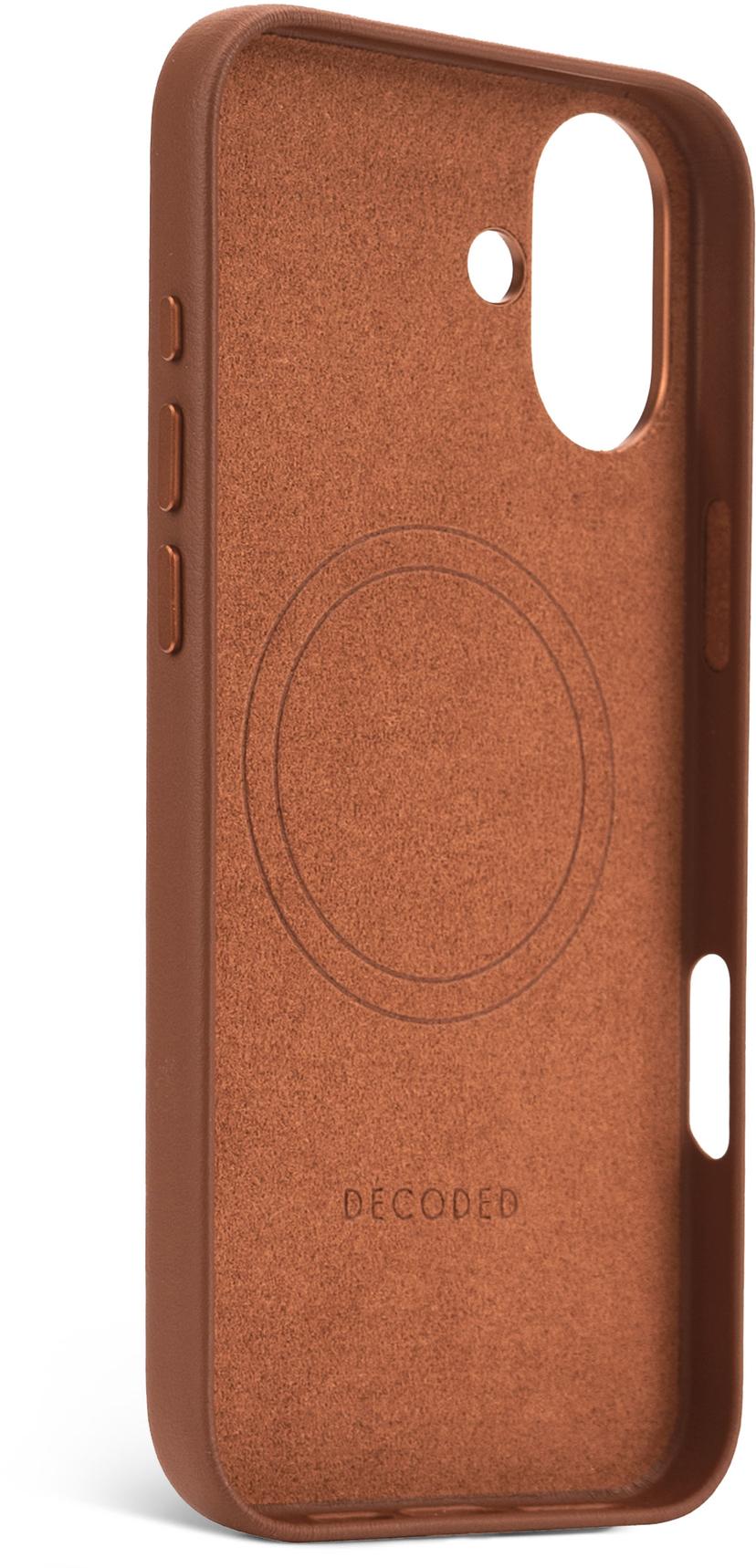Decoded Leather Backcover iPhone 16 Plus Tan