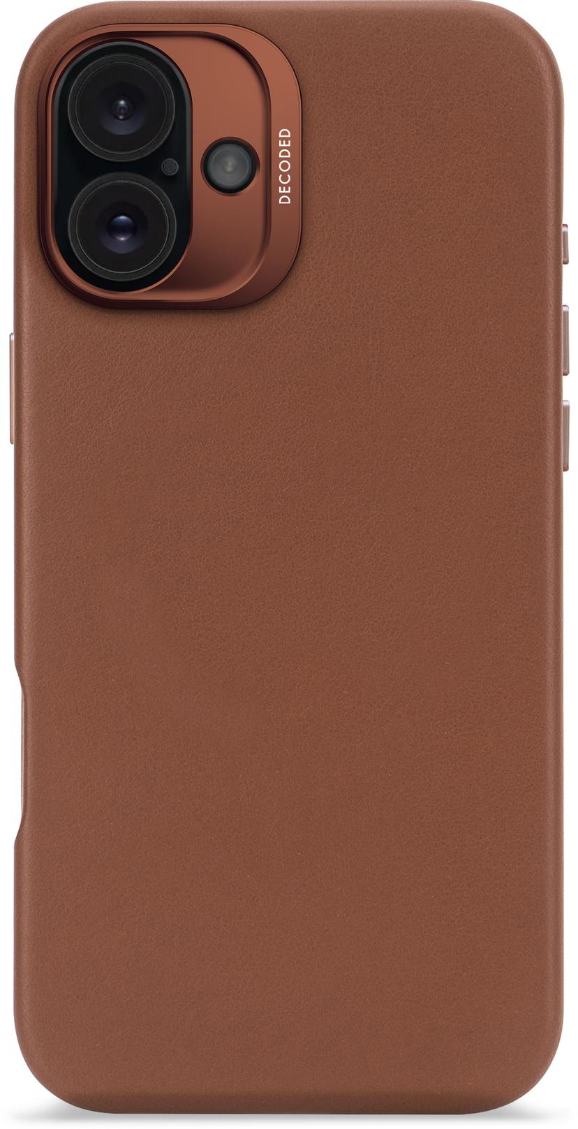 Decoded Leather Backcover iPhone 16 Plus Tan (gul-brun)