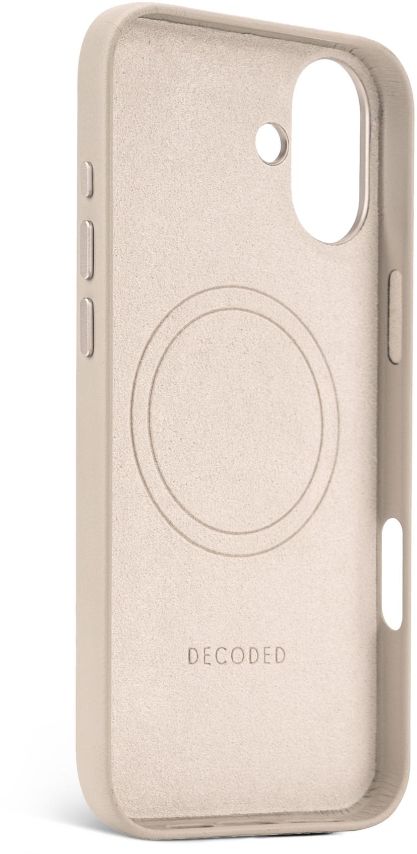 Decoded Leather Backcover iPhone 16 Plus Harmaa