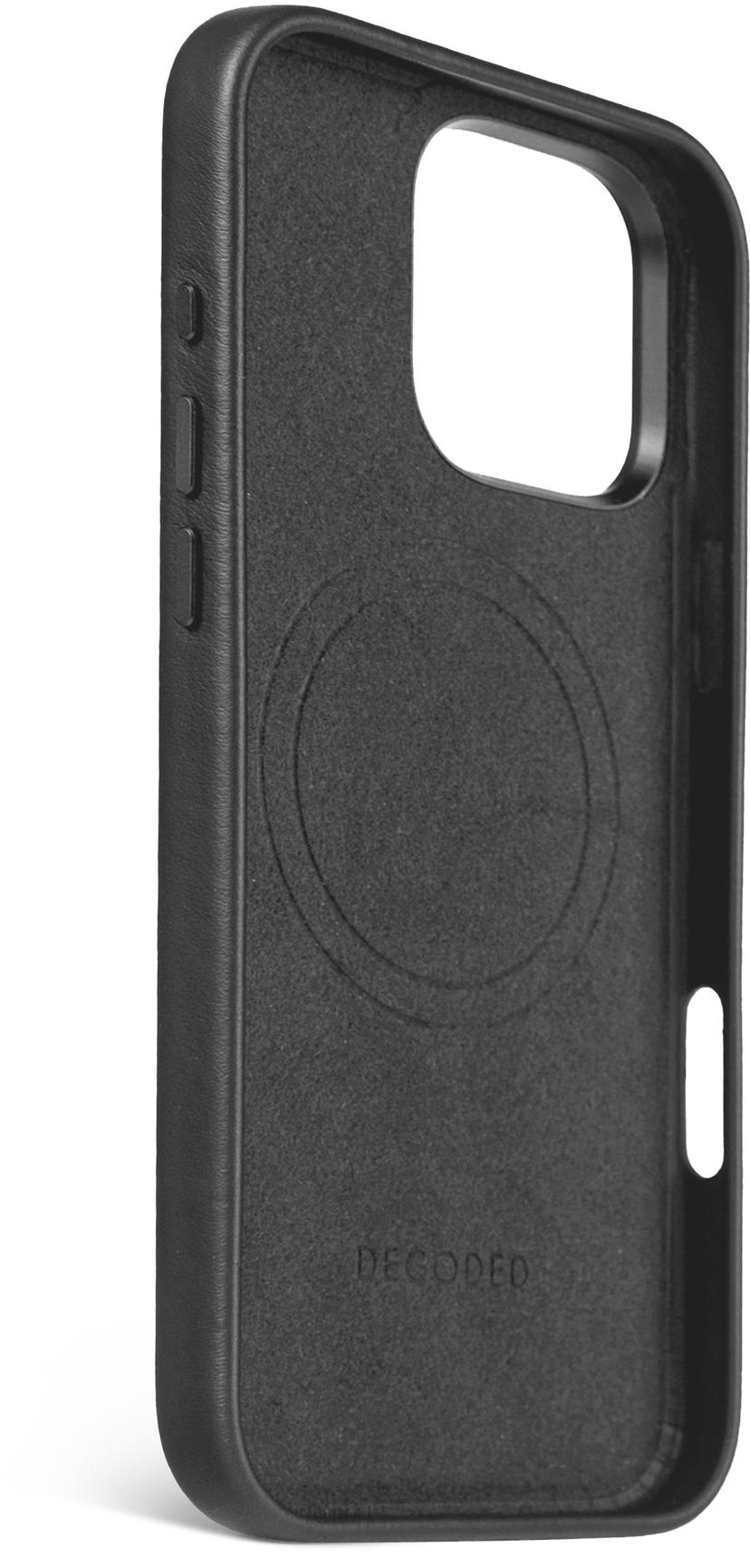 Decoded Leather Backcover iPhone 16 Pro Max Svart