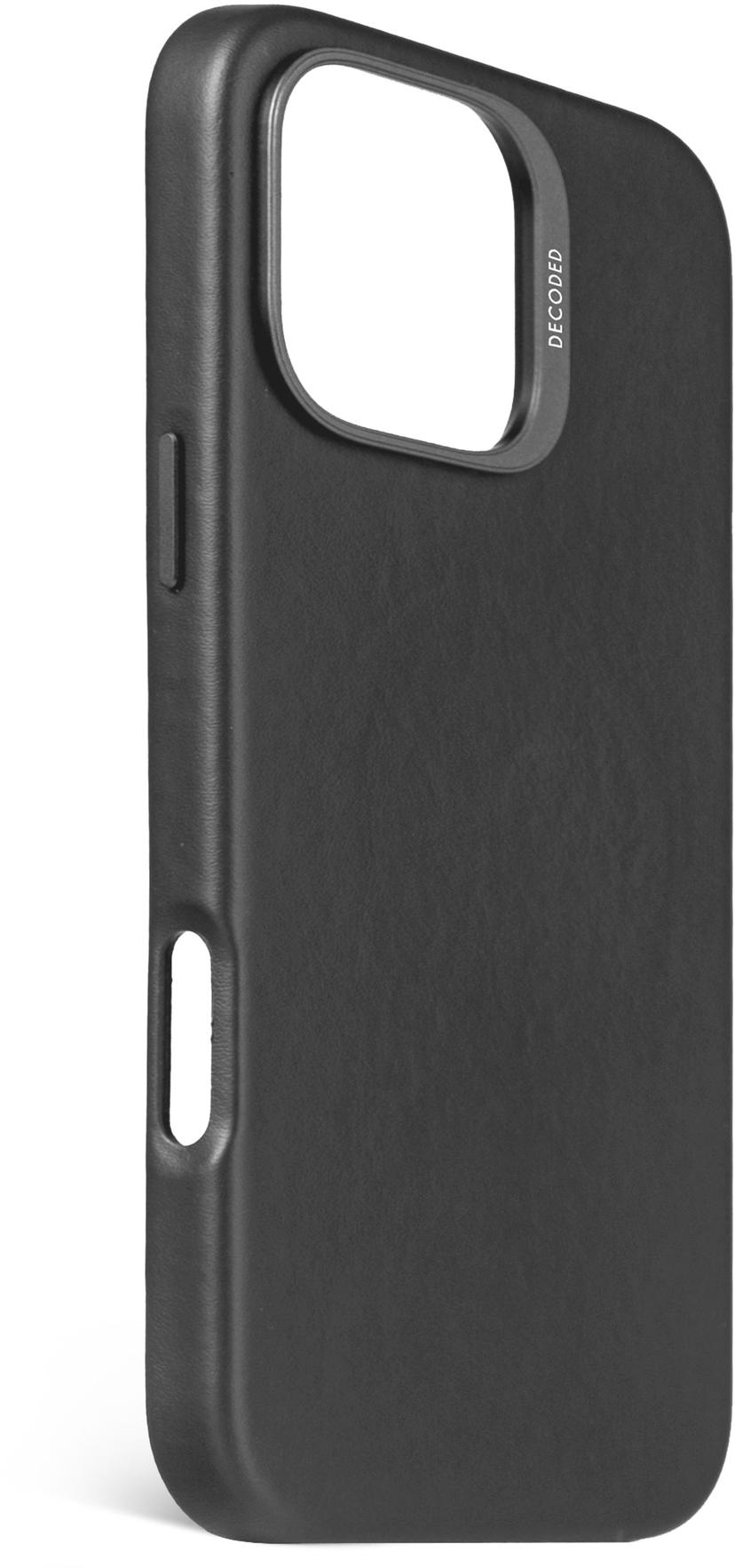 Decoded Leather Backcover iPhone 16 Pro Max Svart
