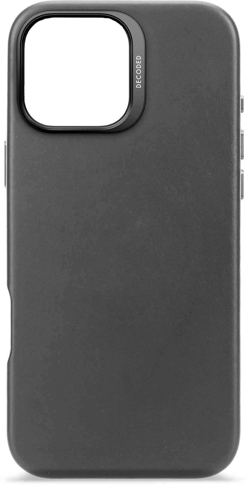 Decoded Leather Backcover iPhone 16 Pro Max Svart