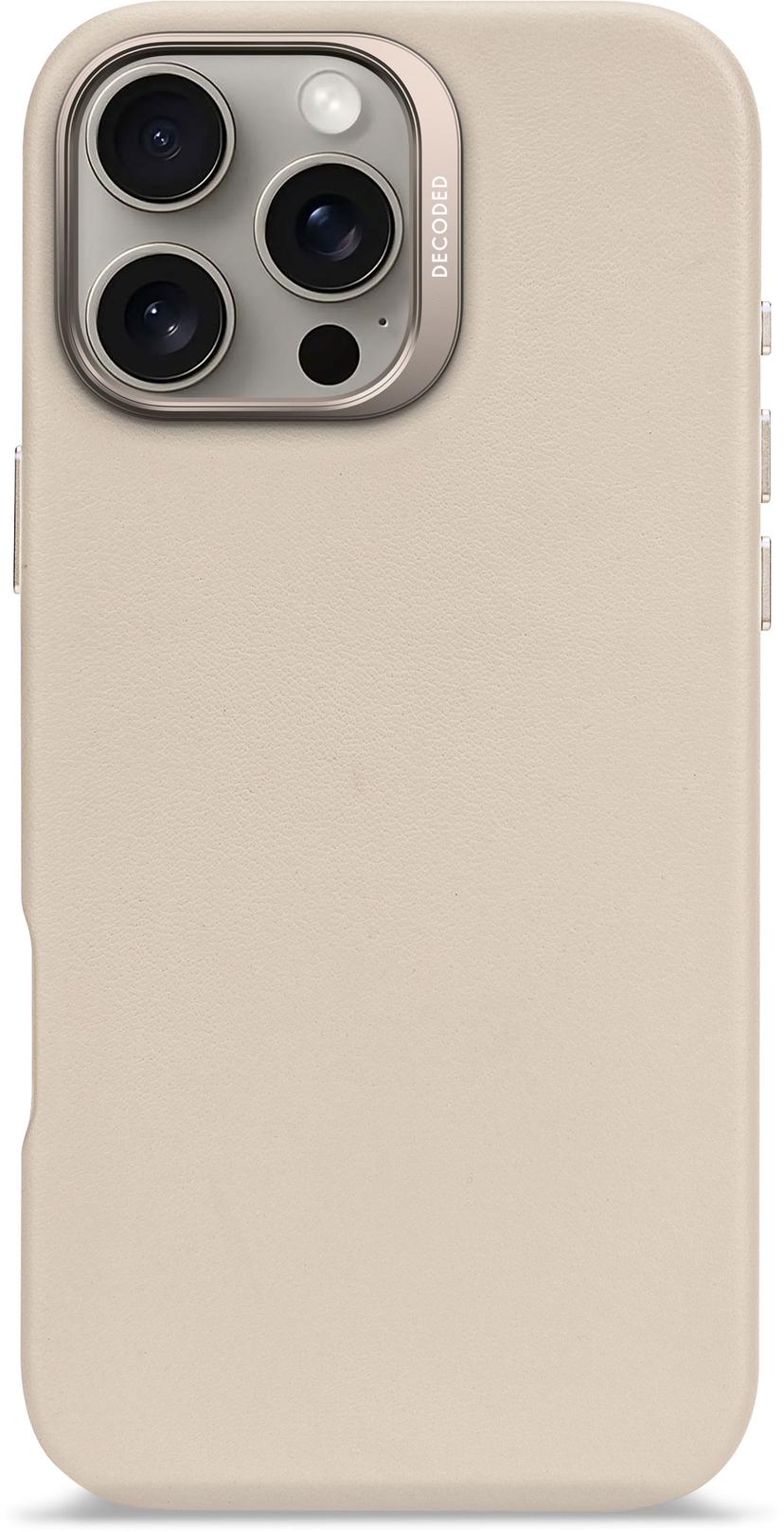 Decoded Leather Backcover iPhone 16 Pro Max Harmaa
