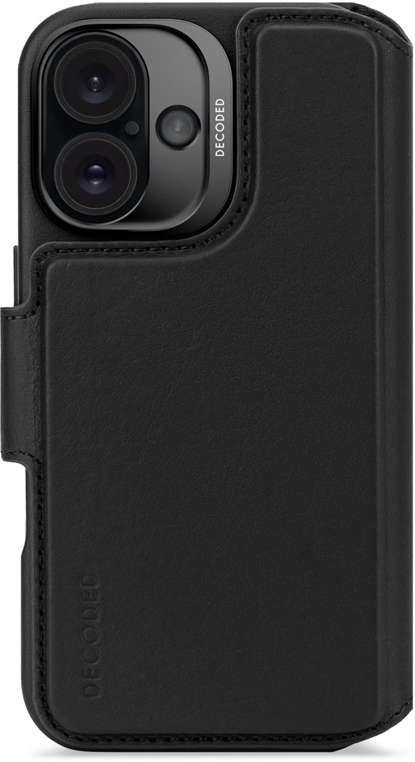 Decoded Leather Detachable Wallet iPhone 16 Svart