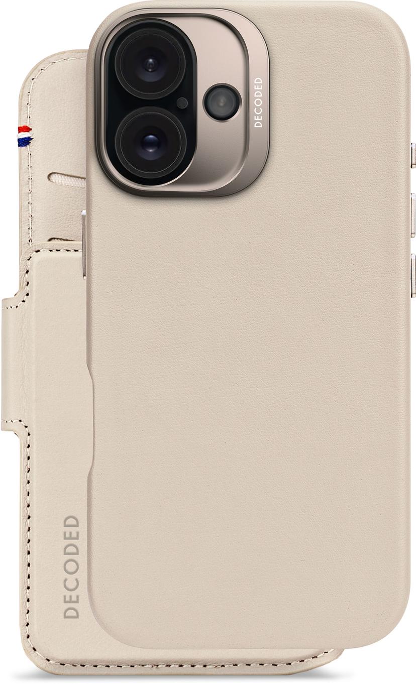 Decoded Leather Detachable Wallet iPhone 16 Grijs