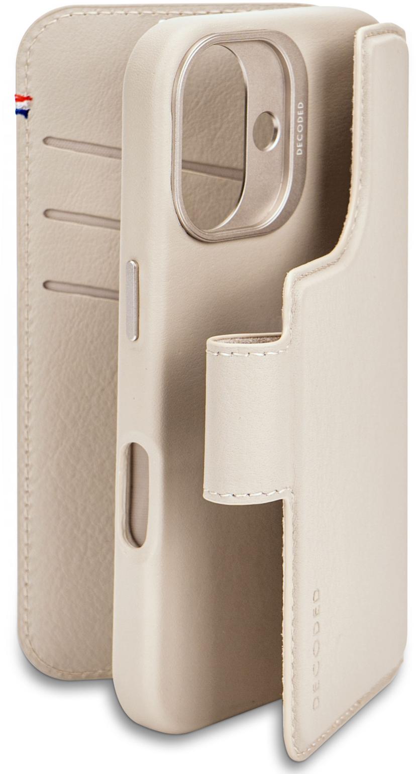Decoded Leather Detachable Wallet iPhone 16 Grijs