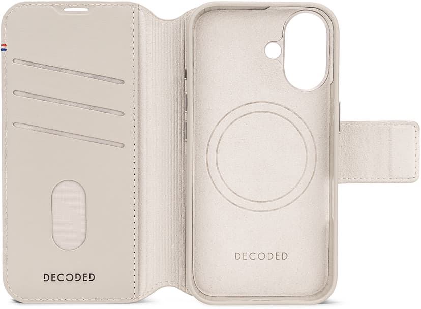 Decoded Leather Detachable Wallet iPhone 16 Grijs