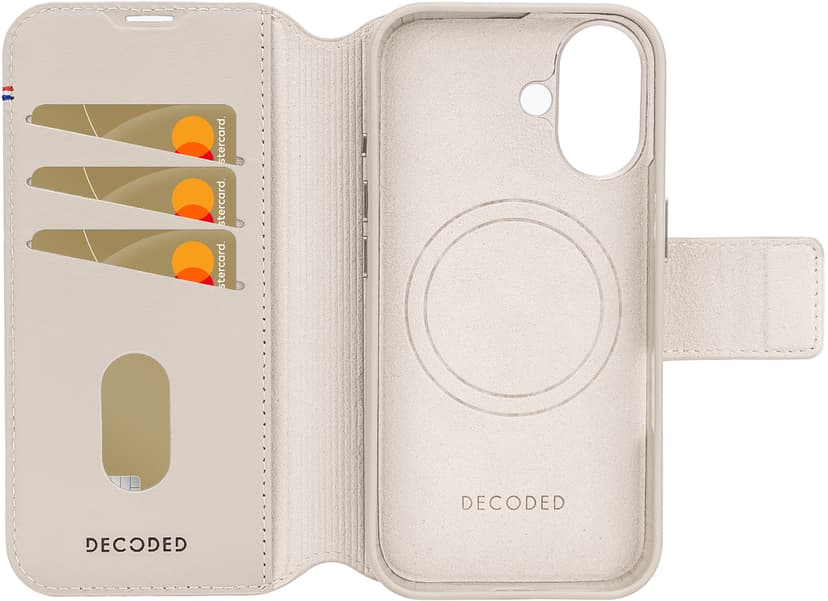 Decoded Leather Detachable Wallet iPhone 16 Grijs