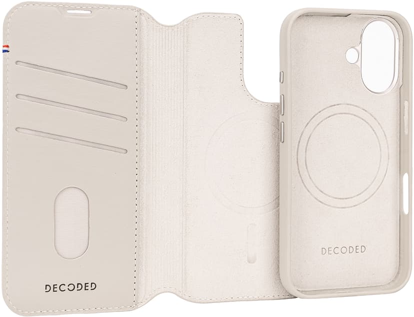 Decoded Leather Detachable Wallet iPhone 16 Grijs