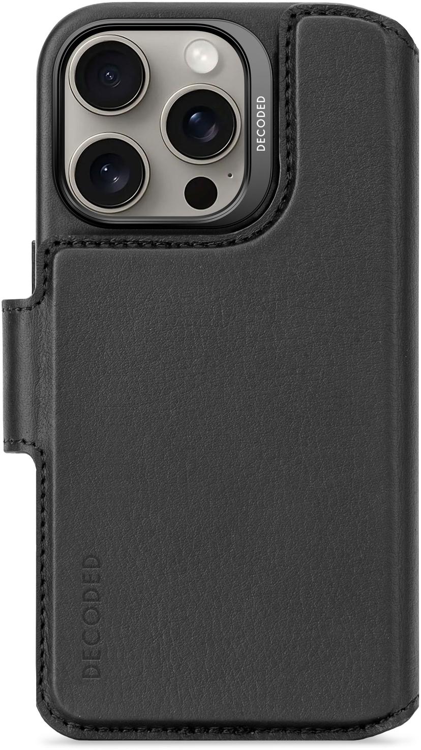 Decoded Leather Detachable Wallet iPhone 16 Pro Svart