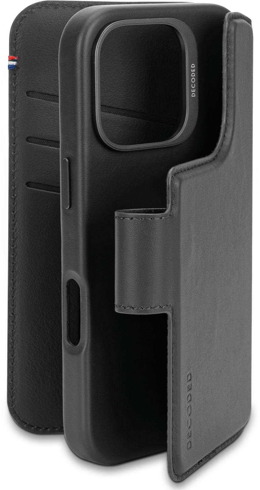 Decoded Leather Detachable Wallet iPhone 16 Pro Svart