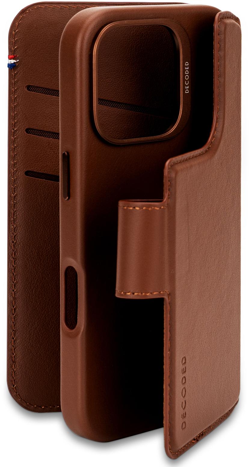 Decoded Leather Detachable Wallet iPhone 16 Pro Tan (gul-brun)