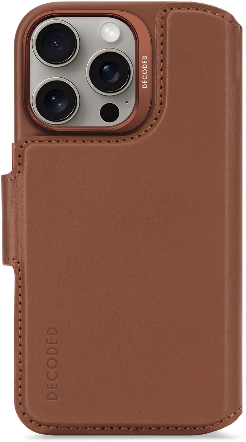 Decoded Leather Detachable Wallet iPhone 16 Pro Tan (gul-brun)