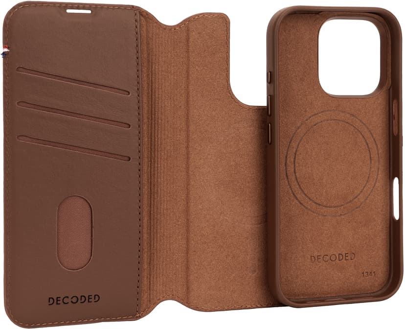 Decoded Leather Detachable Wallet iPhone 16 Pro Tan