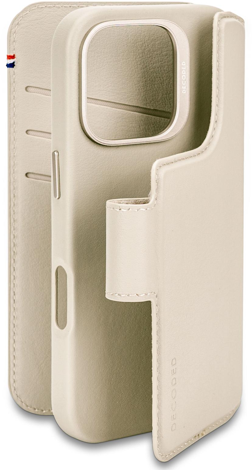 Decoded Leather Detachable Wallet iPhone 16 Pro Grå