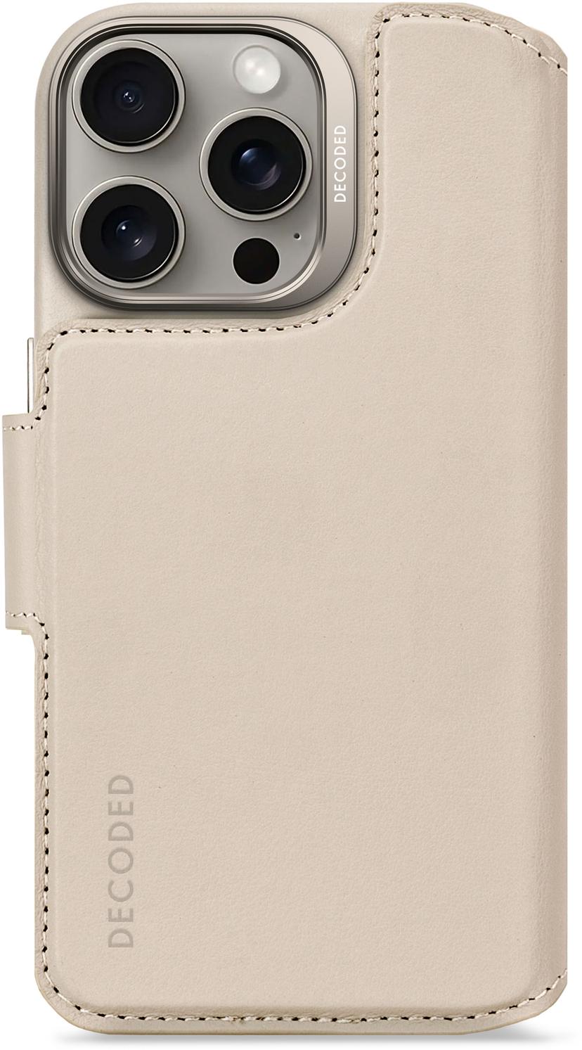 Decoded Leather Detachable Wallet iPhone 16 Pro Grå